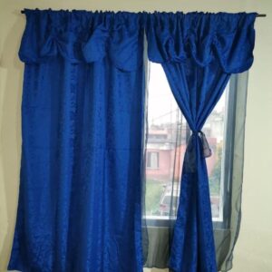 Par Cortina para ventana azul pavo yacard
