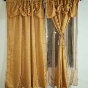 Par Cortina para ventana mostaza yacard