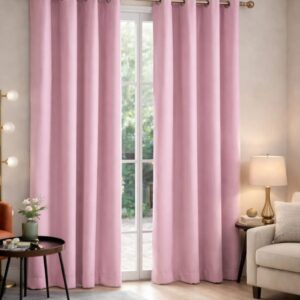 Par de Cortina Black out rosado