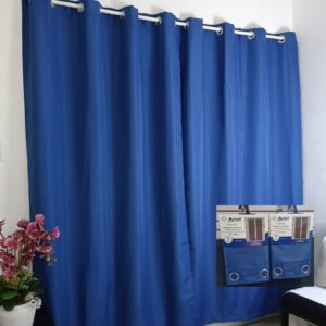 Par de cortina ventana OXFORD semi black out azul