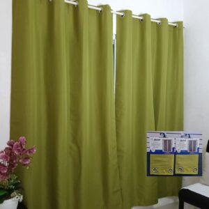 Par de cortina ventana OXFORD semi black out verde olivo