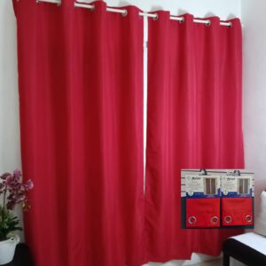 Par de cortina ventana OXFORD semi black out rojo