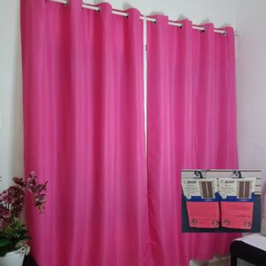 Par de cortina ventana OXFORD semi black out rosado
