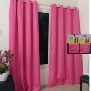 Par de cortina ventana YACARD semi black out rosado