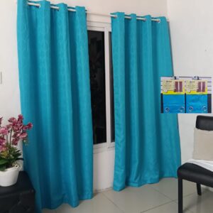 Par de cortina ventana YACARD semi black out celeste
