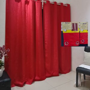 Par de cortina ventana YACARD semi black out rojo