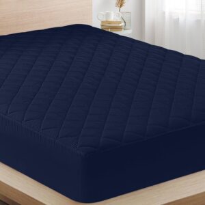 CUBRE COLCHON ENGUATADO MATRIMONIAL AZUL